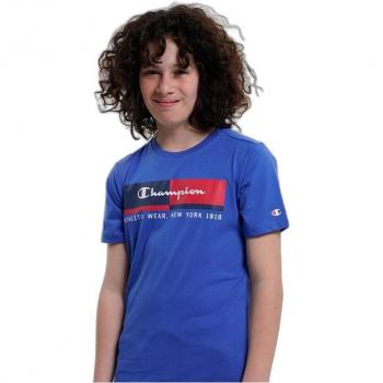 Camiseta de Manga Corta Champion Crewneck Azul para Niños