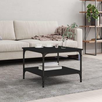 Mesa de centro negra de madera de múltiples capas 55x55x40 cm