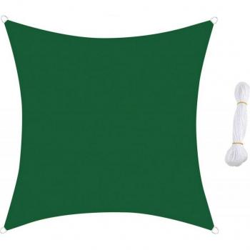 Toldo Verde 3x3m con Cuerda de Nylon y Ganchos Reforzados