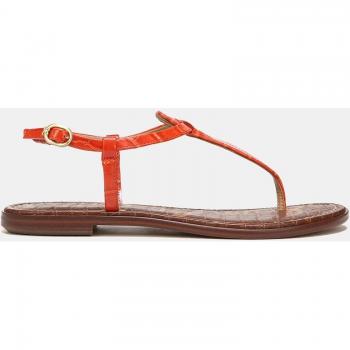 Sam Edelman Sandalias planas Gigi de mujer con tiras grabadas y cierre de hebilla