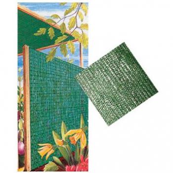 Malla Sombreada de Polietileno 80g, 6x10m, Verde con Poste Panel de Aluminio Alupost 1,15x0,06m, Verde