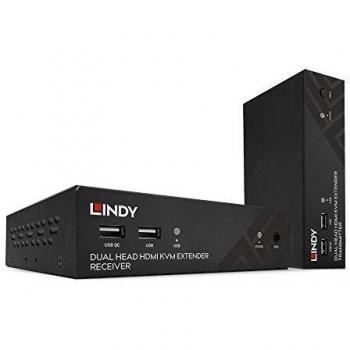 LINDY 100m Cat.6 Dual Head HDMI, USB & RS-232 KVM Extender