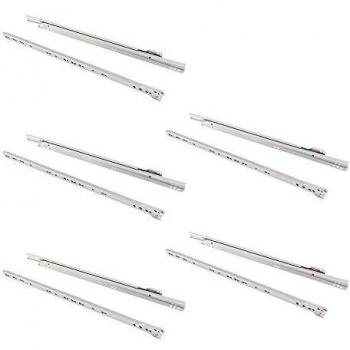 EMUCA - Guías correderas para cajones 600mm con extracción Parcial Color Blanco, Lote de 5 guías para cajones