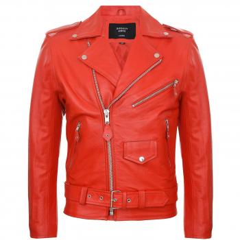 Infinity Leather XL Men's Red Brando Motorcycle Jacket