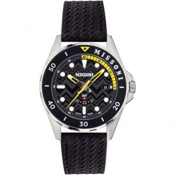 Missoni Men's Black GMT Sporty Elegance Analog Watch - One Size