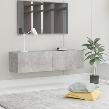 Mueble para TV de madera contrachapada gris hormigón 120x30x30 cm