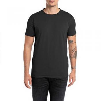 Camiseta de Hombre Replay de Manga Corta y Cuello Redondo Negra XXL