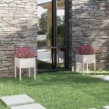 vidaXL Garden Planters 2 pcs White 50x50x70 cm Solid Pinewood