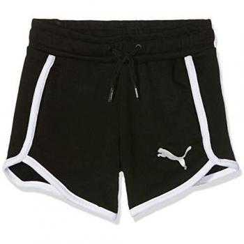 PUMA Alpha Sweat Shorts G Pantalones Cortos, Niñas, Negro