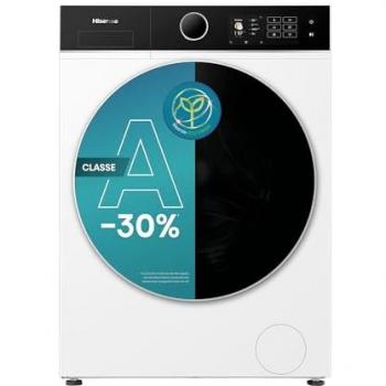 Lavadora Hisense WF5I8043BWF Carga Frontal 8 kg, 1400 rpm, Clase A+++, Función Vapor, Conectividad Wifi, Fondo Reducido 47 cm - Blanca