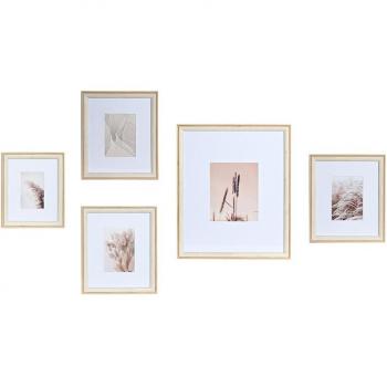 Portafotos de Pared DKD Home Decor Cristal Natural Blanco Madera MDF Boho (32,5 x 1,5 x 45 cm)