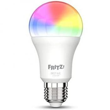 Bombilla LED Inteligente FRITZ!DECT 500 E27 Multicolor y Blanca, Dimmerable, 9W, 806 Lúmenes, 2700-6500K