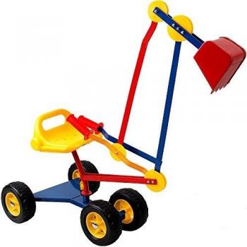Excavadora Infantil de Metal con Pala Giratoria 360° para Arenero, Ruedas y Capacidad hasta 50kg