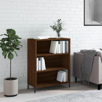 Estantería de madera de ingeniería 69,5x32,5x90 cm en color roble marrón, mueble de almacenaje para salón, buffet y armario auxiliar