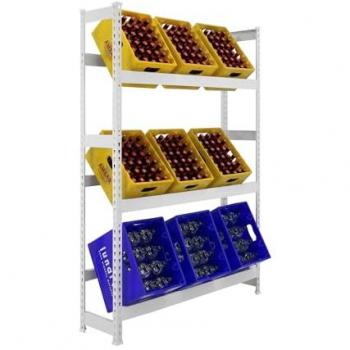 Estantería para Cajas de Bebidas Simonbottle 3 - 1800x1000x300 mm, Blanco, Capacidad para 9 Cajas, Sin Tornillos