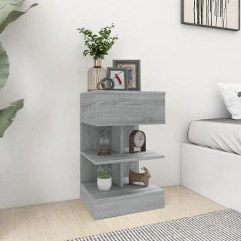 Comodino Gris Sonoma 40x35x65 cm en Madera Contrachapada