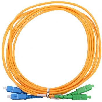 Cable de fibra óptica monomodo SC/APC-SC/UPC Duplex 15m G.652D Amarillo