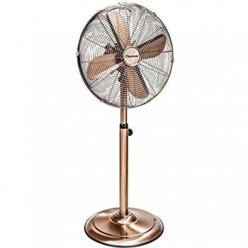 Bestron Ventilador de pie con Función Giratoria, Diseño Retro, Altura: 127 cm, Ø 45 cm, 50 W, Cobre