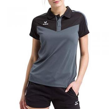 Erima Squad Women's Short Sleeve Polo Shirt Black / Slate Grey 38