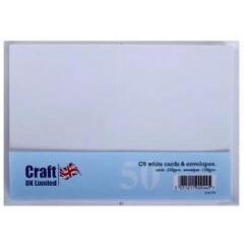 Ryman Card and Envelope A6 / C6 Pack of 50 - Color: White