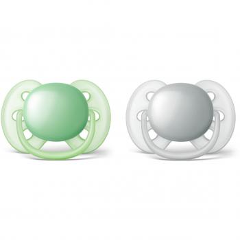 Chupetes Ultra Suaves 6-18 meses Pack de 2 Verde y Gris