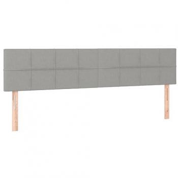 Cabecero con LED de tela gris claro 180x5x78/88 cm