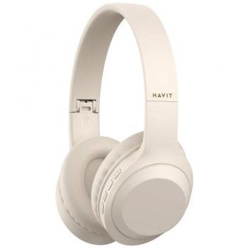 Havit H628BT Wireless Headphones (Beige, 10h Battery Life, Bluetooth & FM Radio)