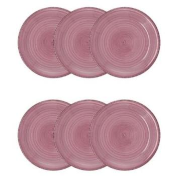 Juego de 6 Platos Postre Vita de Quid – Cerámica y Gres – Apto Microondas, Apto Congelador, Apilable, Colores Naturales y Diseños Coordinados