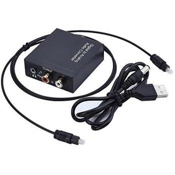 Mudder Convertidor de Audio Digital, SPDIF óptico Toslink Coaxial a RCA Dnalógica L/R Ddaptador de 3.5 mm Jack