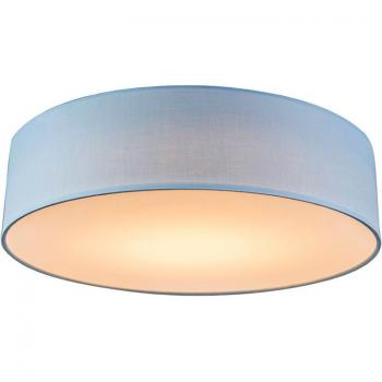 Plafón moderno azul de 40 cm con LED integrado, textil y acero, forma redonda - Drum LED