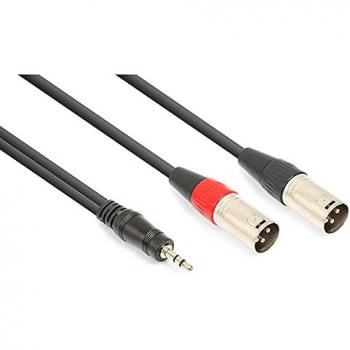 Cable Vonyx 2X XLR Macho a Mini-Jack 3.5mm Estéreo de 1.5m