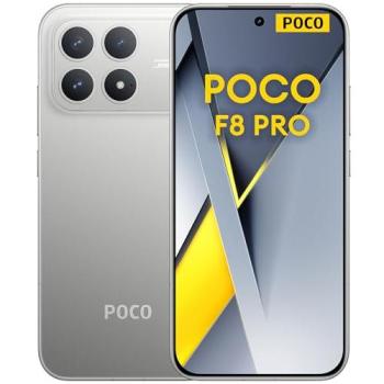 Smartphone POCO F8 Pro 5G Titanio Plata 12 GB RAM + 512 GB - Snapdragon® 8 Elite, Pantalla AMOLED HyperRGB de 6.59 y 120 Hz