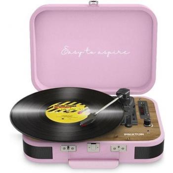 Tocadiscos Bluetooth convertidor Prixton VC600 rosa