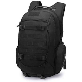 Mardingtop 28/35L Mochila Militar, Mochilas Hombre Deportivas Mochila Tactica Senderismo Moto Deporte Viaje Playa Montaña Negra for Unisex