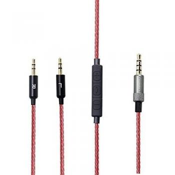 lanmu Rojo Cable Replacement volumen a distancia con micrófono para le tracce sol República Maestro HD V8 V10 12 X3 Auriculares