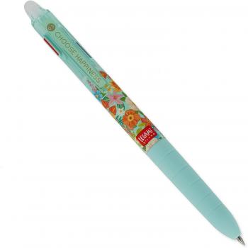 Bolígrafo borrable 3 colores Legami Flowers con tinta borrable en tres colores (rosa, azul y verde), diseño floral, cuerpo ligero y ergonómico, ideal para tomar notas y realizar dibujos