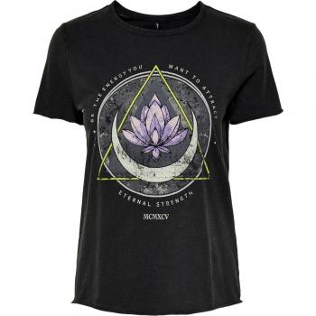 Only Lucy Women's Short Sleeve Graphic T-Shirt in Black - XL