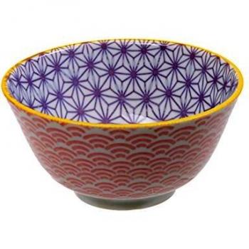 Tokio Design Studio Star Wave arroz Cuenco, Porcelana, Color Morado/Rosa, 12 x 6,4 cm