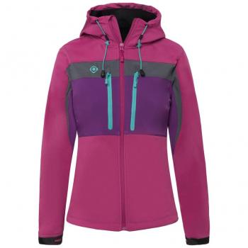 Izas Inatye Chaqueta Softshell, Mujer, Fucsia / Morado / Verde Mar, 2XL
