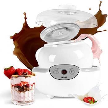Yogurtera Eléctrica Duronic YM1 1.5L 20W con Termostato y Olla de Cerámica para Yogur y Postres Caseros