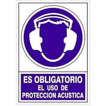 Señal Acústica Obligatoria de Protección - Plástico 345x245 mm