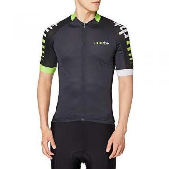 Zerorh+ Logo, Jersey Bike para Hombre, Hombre, Ecu0701 522L, Dark Grey/Black/Fluo Green, L