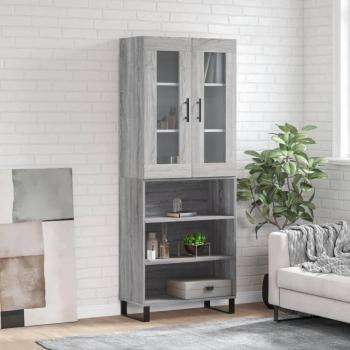 Aparador alto de madera contrachapada gris Sonoma 69,5x34x180 cm