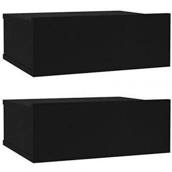 vidaXL Floating Nightstands 2 pcs Black 40x30x15 cm Engineered Wood
