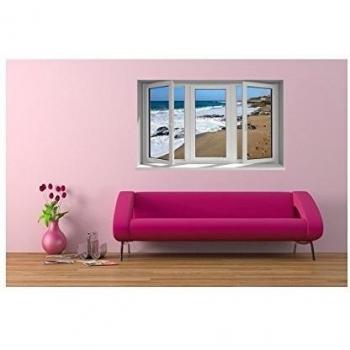 Koziel ventana pegatinas el borde del mar, L 190cm x H 114cm