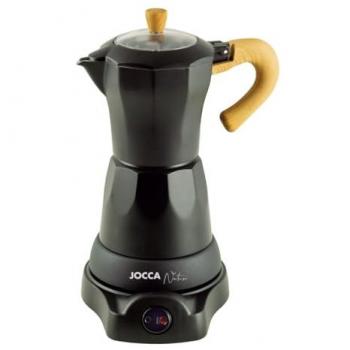 Cafetera Italiana Eléctrica Jocca Nature 6 Tazas - Inalámbrica 360º, Asa Fría, Apagado Automático y Mantiene el Calor