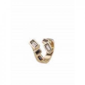 Anillo Euphoria bañado en oro de 18k con cristales multicolor