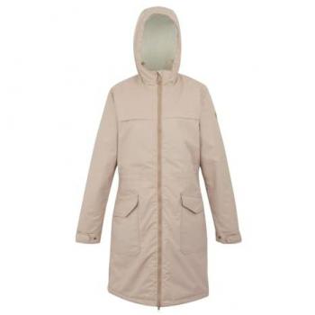 Regatta Women's Romine II Lightweight Waterproof Parka Jacket with Isotex 10,000 Fabric in Warm Taupe Light Vanilla, Size 18