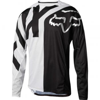 Fox Youth Demo LS Jersey, White/Black, talla YM
