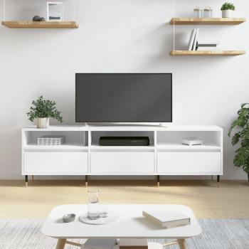 Mueble de TV Blanco 150x30x44,5 cm en Madera Multicapa